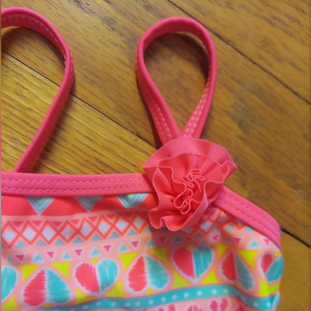 🎁 10/$25 OP Geometric 6-9 months One Piece Swimsuit With Heart Pattern, Flower